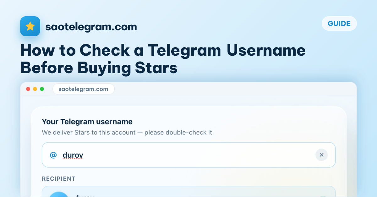 How to Check a Telegram Username Before Buying Stars
