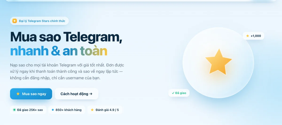 Trang chủ saotelegram.com mua sao Telegram